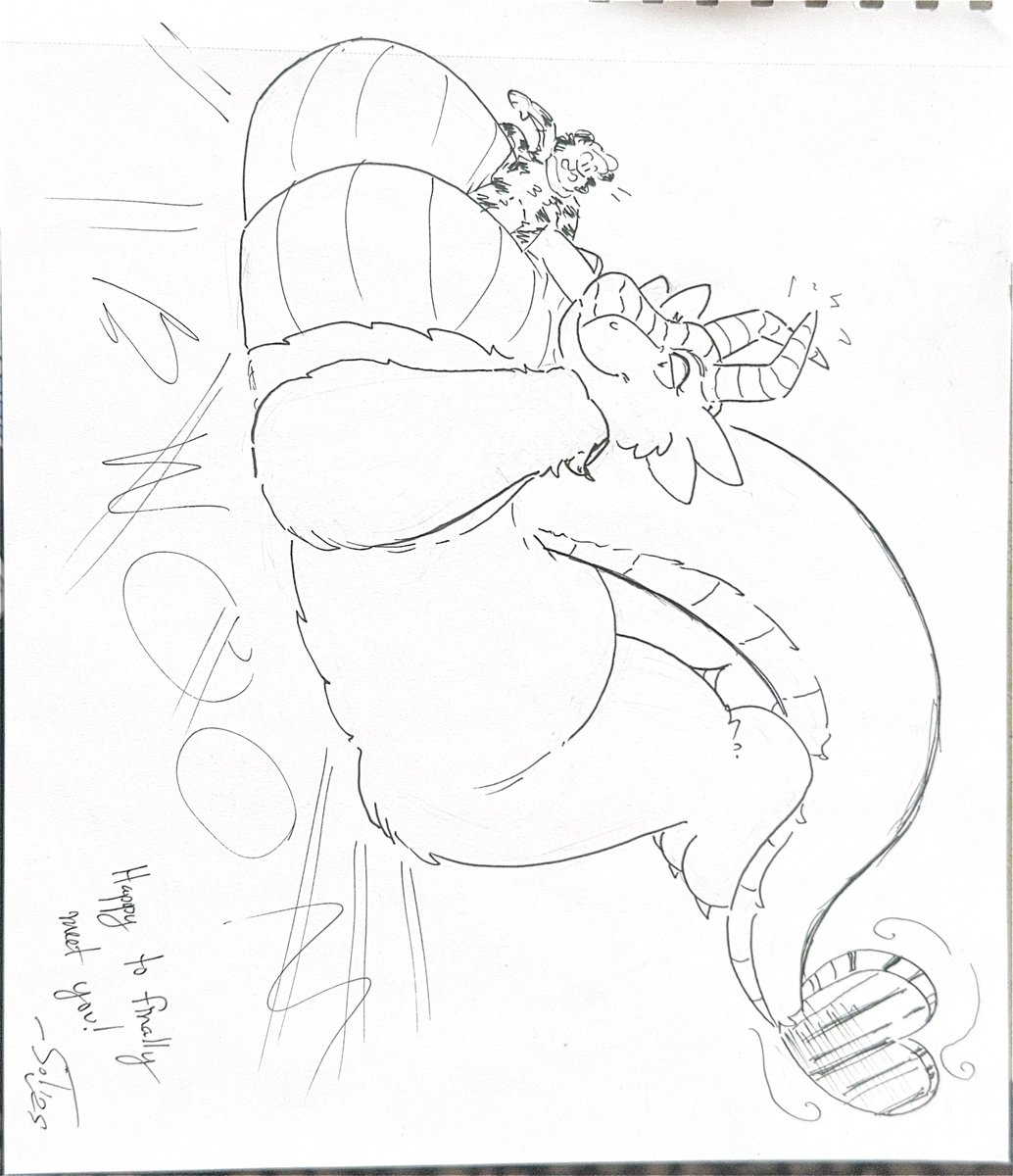 'VF2025 - Entrapment' by Sot - March 2025
A tiger caught in the large boobs of a dragoness bwoomphing out A tiger caught in the large boobs of a dragoness bwoomphing out