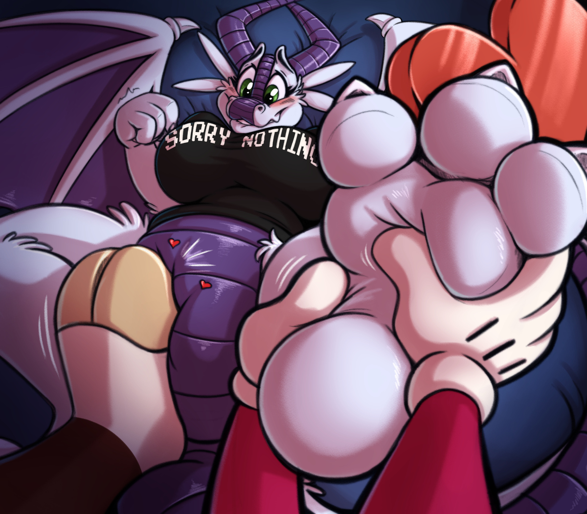 'Nullvember - SORRY NOTHING' by EmiTheGoat - November 2025
Also featuring: Emi
A goat rubbing the toony, well rounded paws of a dragoness with a hoof rested on the dragoness's null patch. The dragoness is wearing a 'sorry nothing' sports bra A goat rubbing the toony, well rounded paws of a dragoness with a hoof rested on the dragoness's null patch. The dragoness is wearing a 'sorry nothing' sports bra