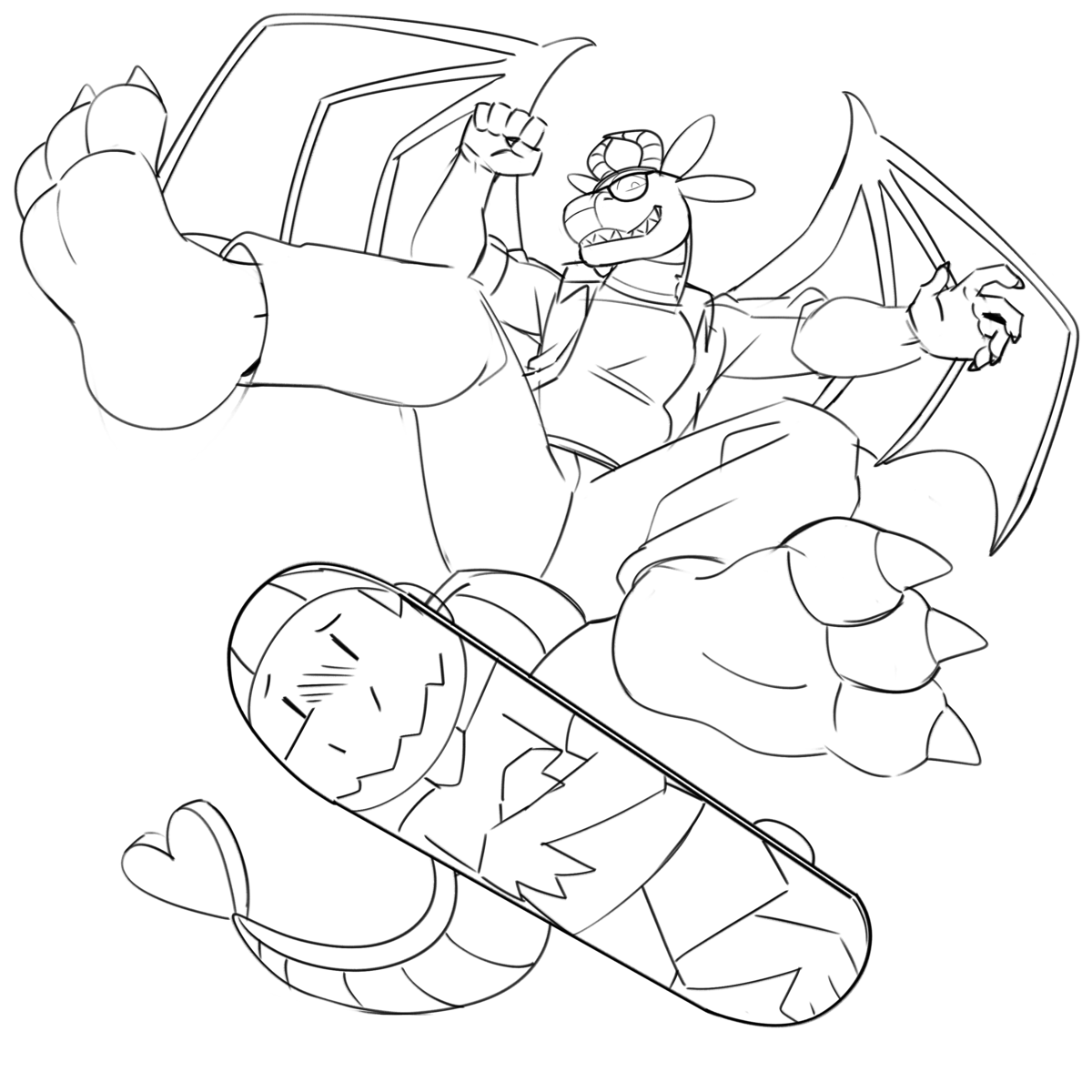 'Skatebolding' by Futonmania - February 2026
Also featuring: Teejabs
A dragoness using a kobold that has been shaped into a skateboard. A dragoness using a kobold that has been shaped into a skateboard.