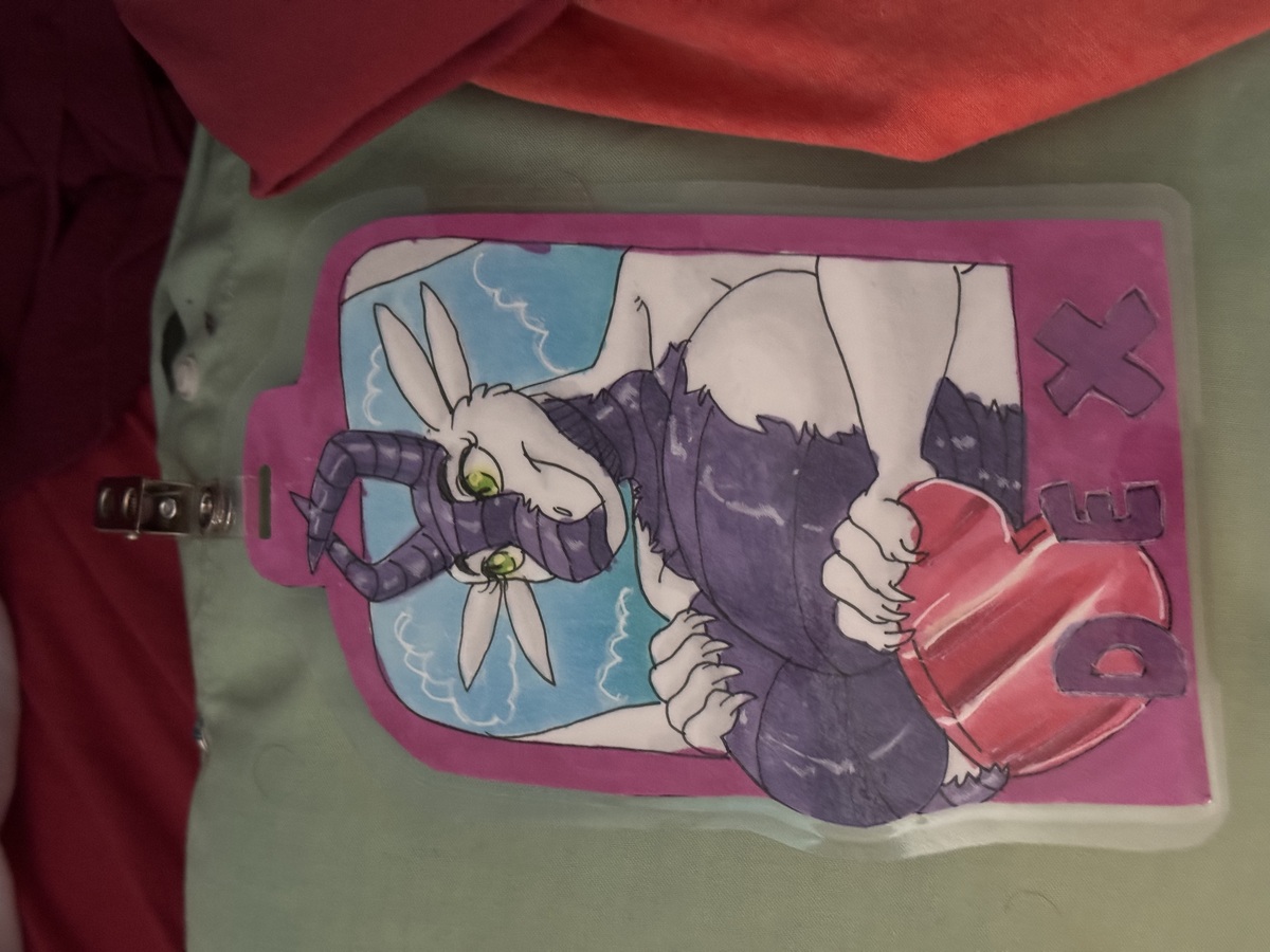 'VF2025 - Boob Badge' by FaroreNightclaw - March 2025
A conbadge of a dragon barely blocking their boobs with their tail. A conbadge of a dragon barely blocking their boobs with their tail.