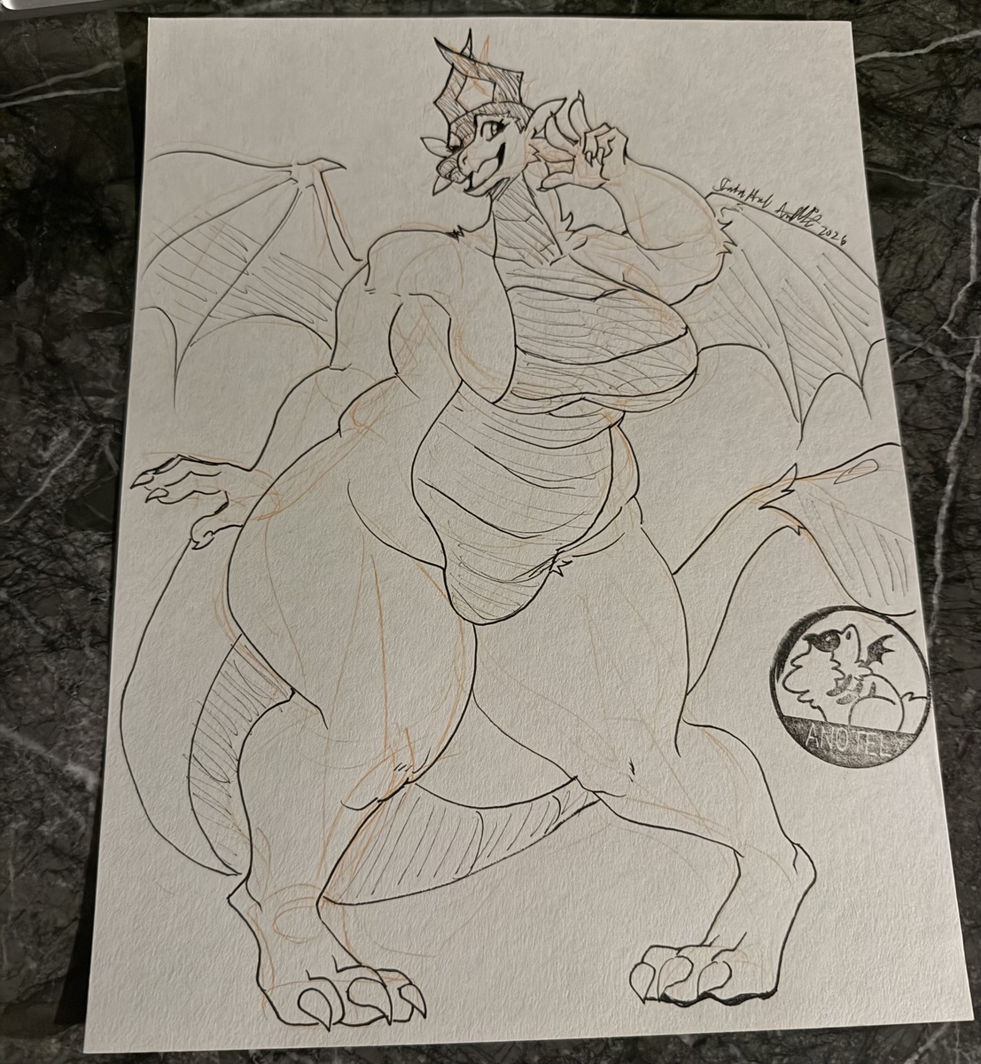 'VF2026 - Sketch' by Saria Howard (AnimalOfTheElements) - March 2026
A sketch of a curvy dragoness posing cutely. A sketch of a curvy dragoness posing cutely.