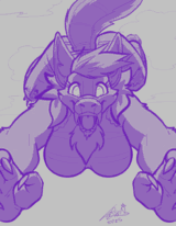 A fox pouncing on the viewer