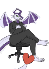A dragoness looking confident in a suit.