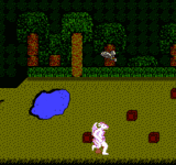 A screenshot of Cheetahmen, but with one of the cheetahs replaced with a dragon