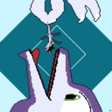 A dragon dangling a possum-yinglet over their maw.