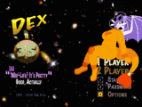 A dragoness in a spacesuit sitting on a recreation of the title screen of Bubsy 3D - except it says 'Dex is 35 in 'Mid-Life? It's pretty good, actually'