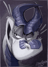 A portrait of a dragoness, smirking for the camera.