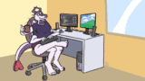 Handily Working from Home by hexadoodles