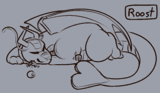 A Dragonite laying on top of a smaller Pokemon trainer.
CAPTION: Roost
