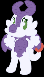 A very fluffy dragoness posing cutely.