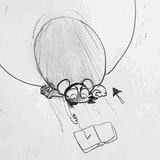 A very small mouse being dragged backwards by a dragon claw.