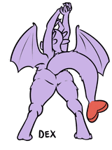 A dragoness posing with their butt to camera.