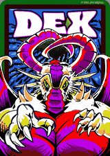 A very 80s arcade decal looking dragoness, looming menacingly at the viewer.