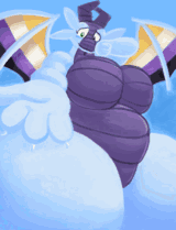 A large dragoness with the non-binary flag on their wings, wiping tears from their eyes with one hand, and offering the other to the viewer.