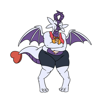 A dragoness holding a smaller butterdragon.