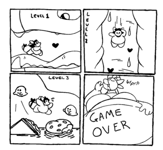'Macro March 2025 - Dungeons in Dragons' by Samael - March 2025
Four panel comic, a dragon platforming their way through a dragoness's mouth, throat, and over food platforms in the stomach. the fourth panel has the dragoness belching with the words 'game over' on their belly. Four panel comic, a dragon platforming their way through a dragoness's mouth, throat, and over food platforms in the stomach. the fourth panel has the dragoness belching with the words 'game over' on their belly.