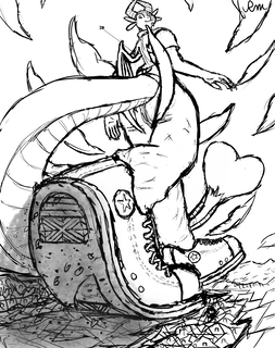'Macro March 2025 - City Crush' by HedgehogGoddess - March 2025
A dragoness wearing Converse shoes stepping on a city. A dragoness wearing Converse shoes stepping on a city.