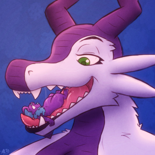 A mouse in the maw of a dragoness.