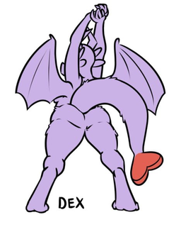 A dragoness posing with their butt to camera.